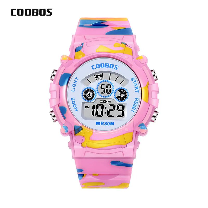 Storazone Pink 2 Electronic Watch For Boys Girls Children Luminous Dial Military Sport Watches for Kids Waterproof Multi-function Digital Watch