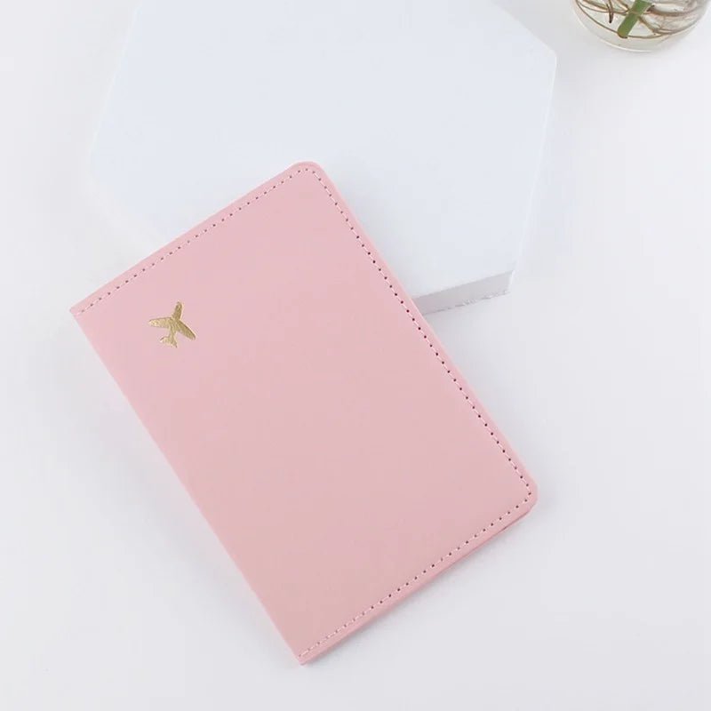 Storazone Pink 2023 Lover Couple Passport Cover Hot Stamping Simple Plane Women Men Travel Wedding Passport Covers Holder Fashion Wedding Gift