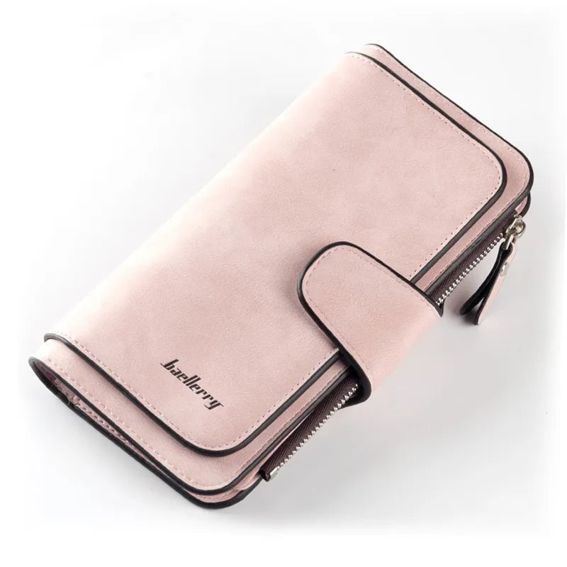 Storazone Pink 2023 Women Wallets Fashion Long PU Leather Top Quality Card Holder Classic Female Purse  Zipper  Wallet For Women