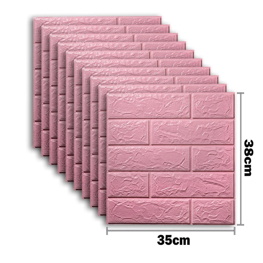 Storazone Pink / 25 pcs(35X38cm) 25pcs 3D Wall Stickers Self Adhesive Wallpaper Panel Home Decor Living Room Bedroom Decoration Bathroom Kitchen House Sticker