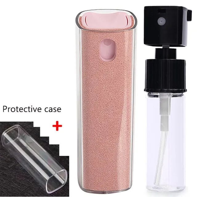 Storazone Pink 2in1 Microfiber Screen Cleaner Spray Bottle Set Mobile Phone Ipad Computer Microfiber Cloth Wipe Iphone Cleaning Glasses Wipes