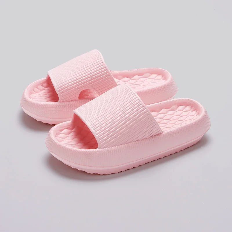 Storazone Pink / 38-39 Women's Thick Platform Cloud Slippers EVA Soft Sole Pillow Slides Summer Beach Flip Flops Women Non Slip Bathroom Home Slippers