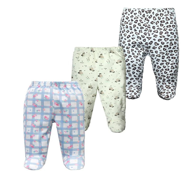 Storazone Pink / 9M 3PCS/Lot Spring Autumn Footed Baby Pants 100% Cotton Baby Girls Boys Clothes Unisex Casual Bottom PP Pants Newborn Baby Clothing