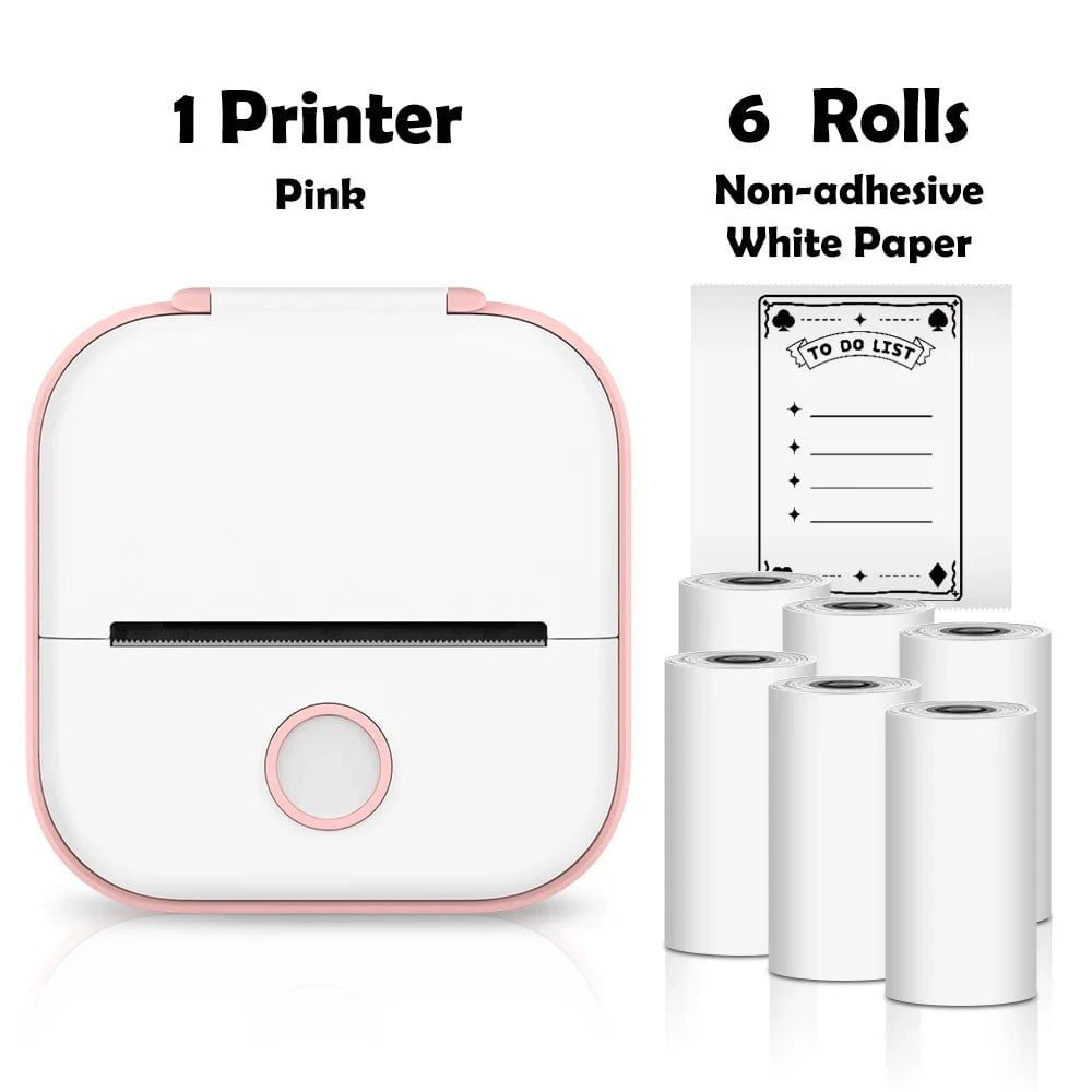 Storazone Pink A / CN Phomemo T02 Portable Mini Wireless Thermal Pocket Printer Self-adhesive Stickers Use for DIY,Journal Sticker impresora portátil