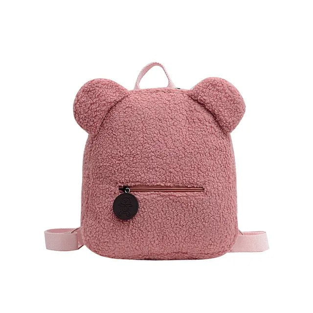 Storazone Pink Bear / Custom Your Text Customized Embroidery Bear Backpack Embroidered Portable Children Travel Shopping Rucksack Women's Cute Bear Shoulder Backpack