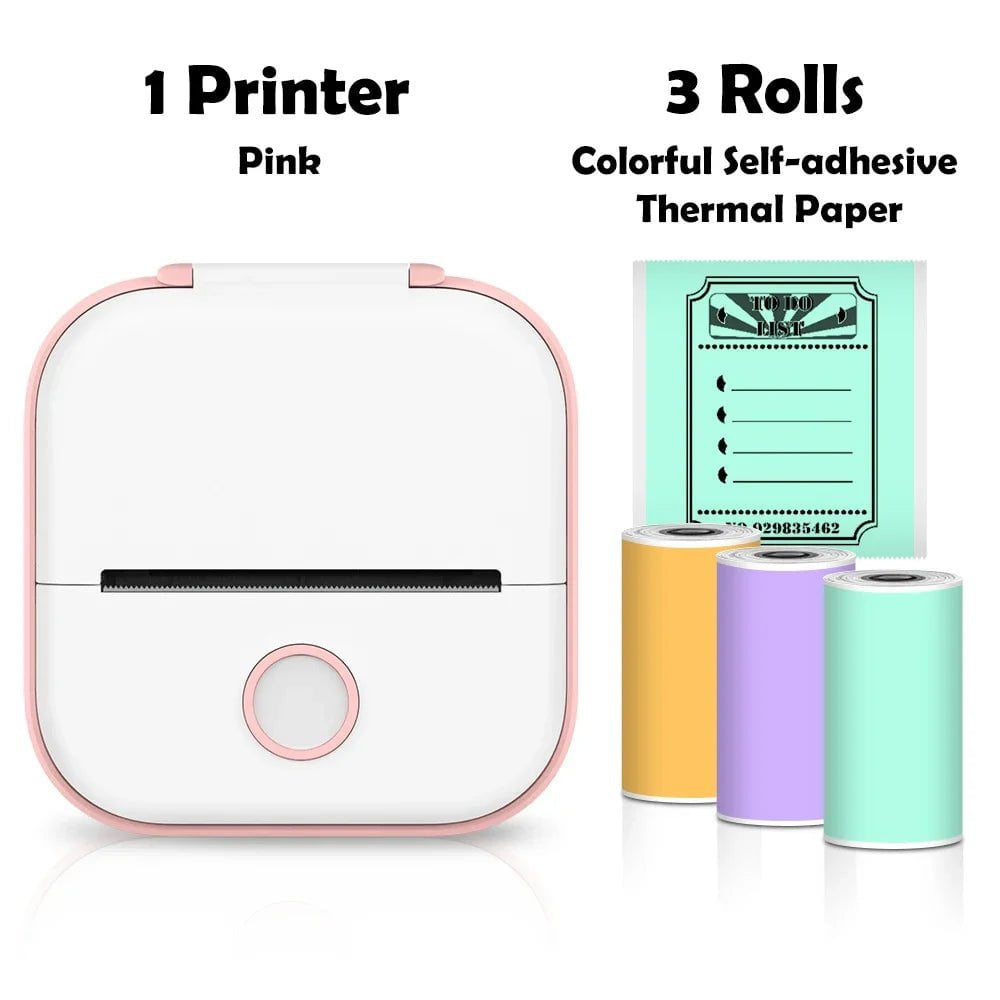 Storazone Pink C / CN Phomemo T02 Portable Mini Wireless Thermal Pocket Printer Self-adhesive Stickers Use for DIY,Journal Sticker impresora portátil