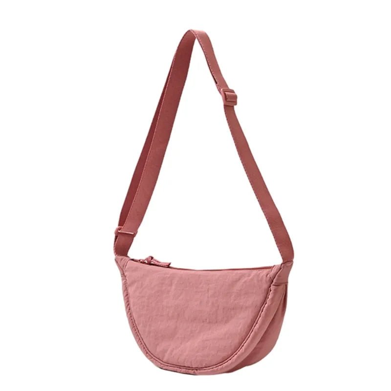 Storazone Pink Casual Nylon Hobos Crossbody Bag for Women Men Shoulder Bags Large Capacity Tote Lady Travel Shopper Bag Female Purses