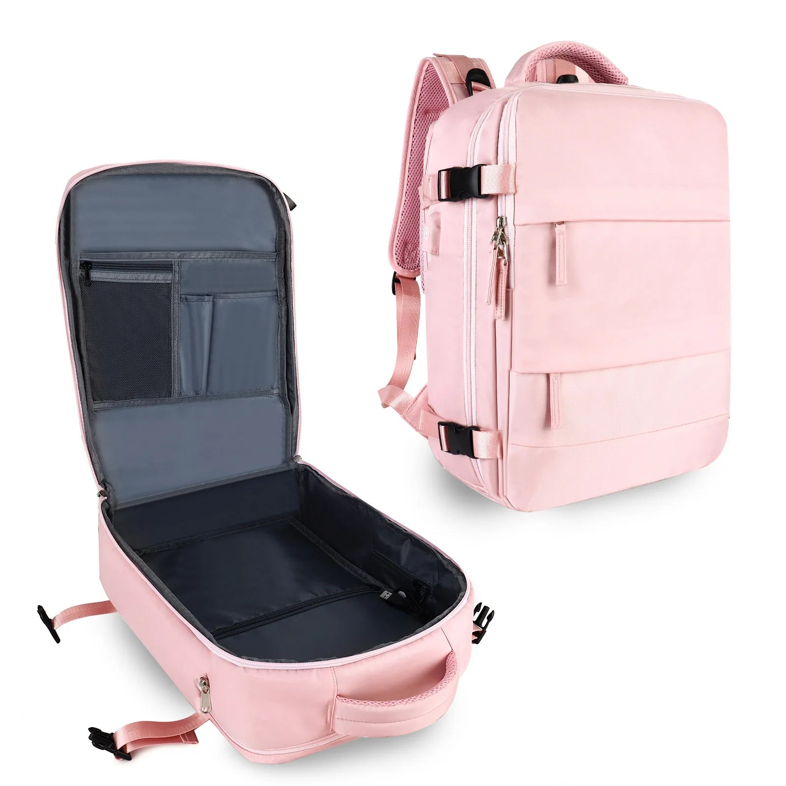 Storazone pink / CHINA Travel Backpack Cabin Plane Large Capacity Waterproof Wet And Dry Partition Suitcase Laptop Backpack For Women With USB