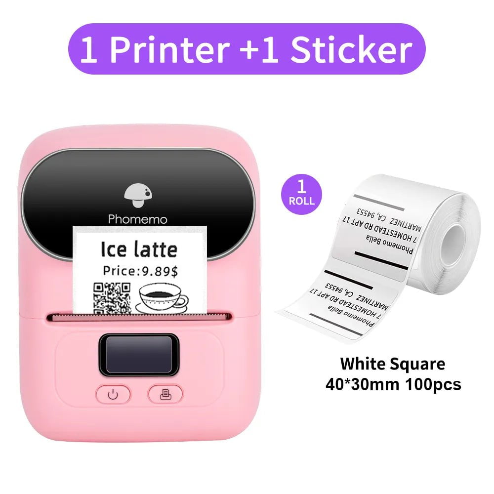 Storazone Pink / CN Phomemo M110 Thermal Wireless Label Printer Sticker Mini Printer Barcode Bluetooth Label Maker Price Tag Printers Free APP
