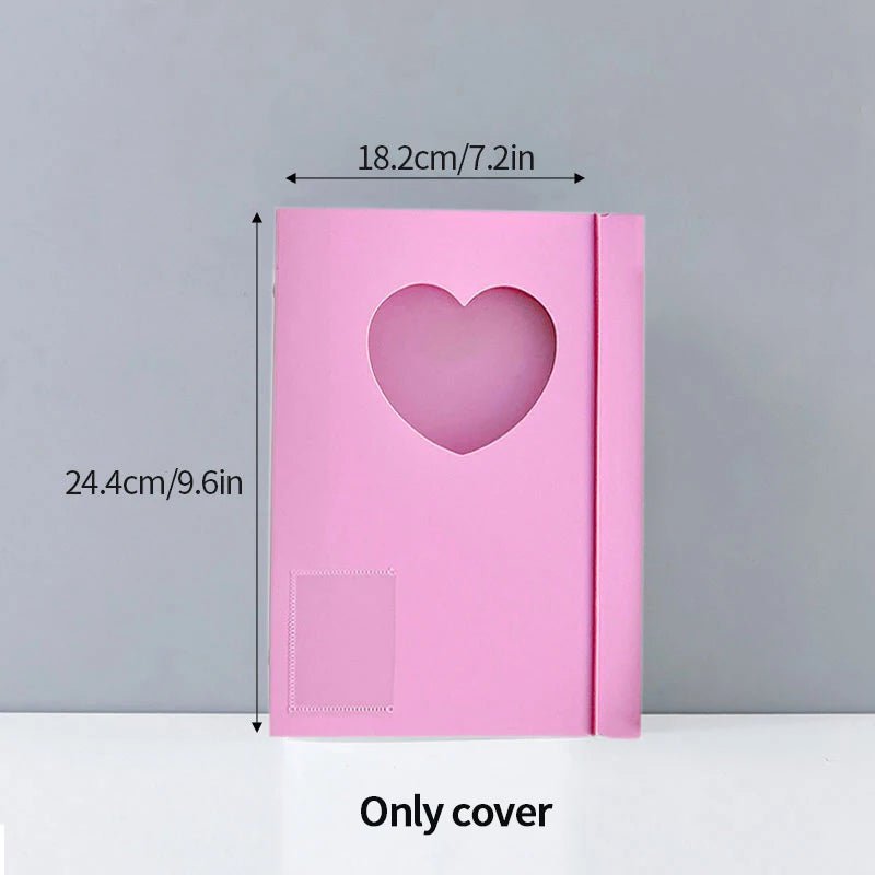 Storazone Pink cover A5 Kpop Binder Photocards Holder Ins Album Book 3 Inch Album Heart Photo Card Album Student School Stationery Birthday Gifts