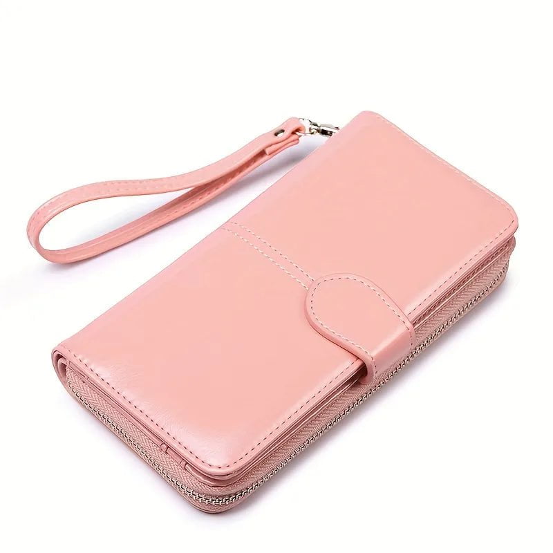 Storazone Pink Hot Sale Women Wallet Leather Clutch Brand Coin Purse Female Wallet Card Holder Long Lady Clutch Carteira Feminina