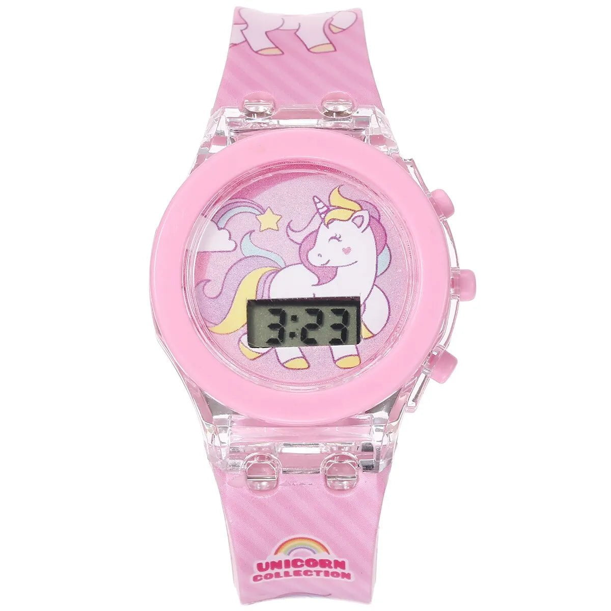 Storazone Pink Kid's Luminous Alarm Clock Electronic Multi-function Color Leisure Sports Electronic Watch Student Watch Send Bracelet
