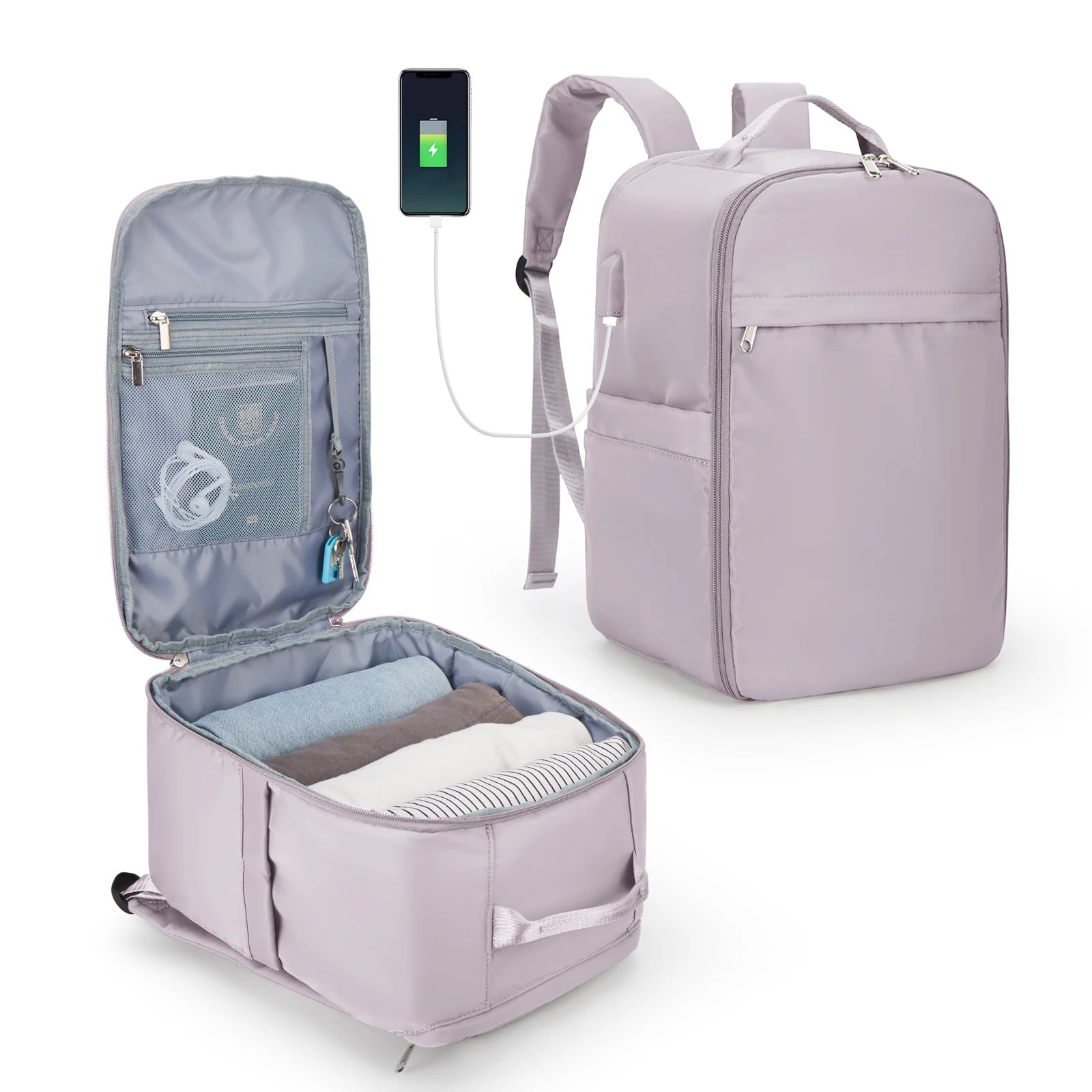 Storazone Pink / Large Ryanair Backpack 40x20x25 Cabin Bag, Hand Luggage Travel Backpack for Easyjet Cabin Bag 45x36x20, Laptop Backpack for Women/Men