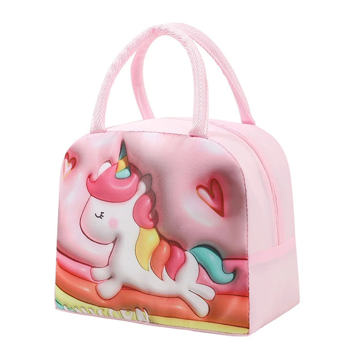 Storazone Pink Lunch Bag Thickened Handheld Insulated Lunch Box Bag Children Cute With Meals Lunch Box Bag