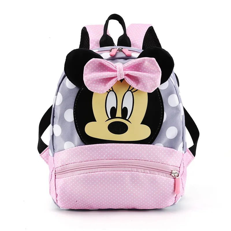 Storazone Pink Minnie Disney Cartoon Backpack For Baby Boys Girls Minnie Mickey Mouse Children Lovely Schoolbag Kindergarten Schoolbag Kids Gift