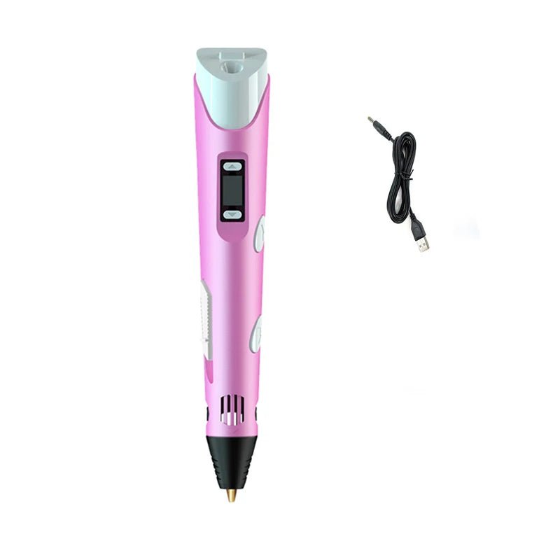 Storazone Pink pen 3D Printing Pen DIY Three-dimensional Painting Children Toys Fun Camouflage With LCD Screen Compatible PLA Filament Toys Gift
