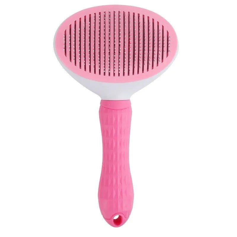 Storazone Pink Pet Dog Brush Cat Comb Self Cleaning Pet Hair Remover Brush For Dogs Cats Grooming Tools Pets Dematting Comb Dogs Accessories