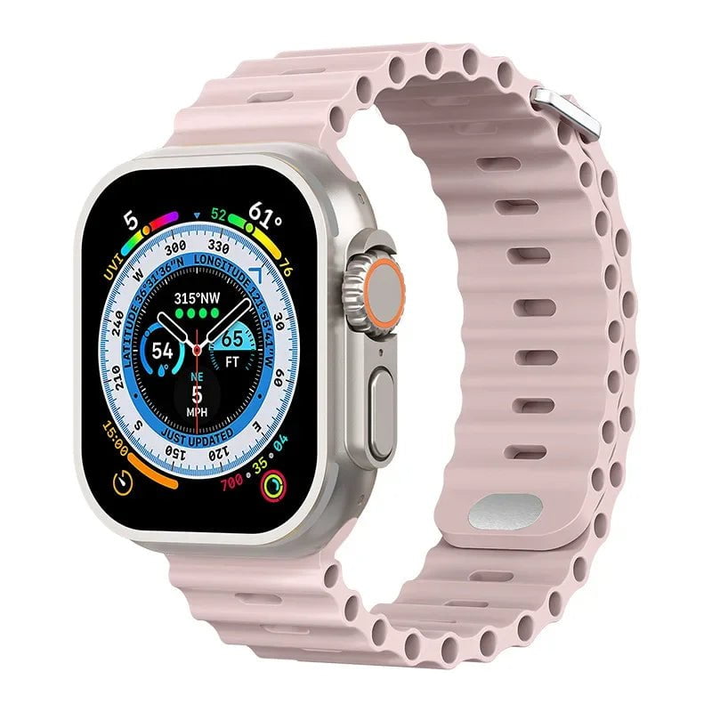 Storazone Pink sand / For 38mm 40mm 41mm Silicone strap For Apple watch Ultra/2 49mm Sports breathable soft wrist band For iwatch 9 8 7 6 5 4 SE 45mm 41mm 44mm 42mm 40mm