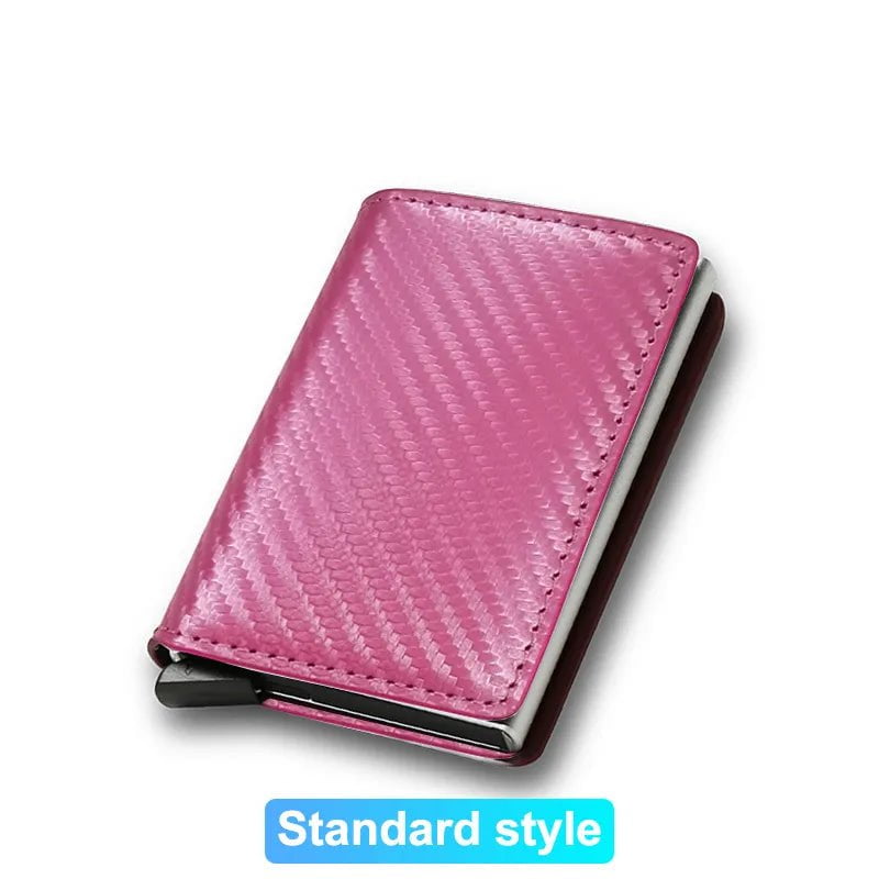 Storazone Pink (Standard) Rfid Credit Card Holder Men Wallets Bank Cardholder Case Small Leather Slim Thin Magic Mini Wallet Smart Minimalist Wallet  2023