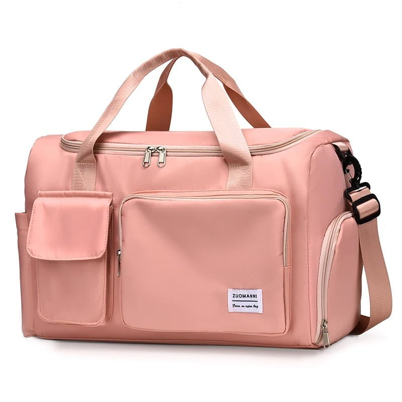 Storazone Pink UNIXINU Carry On Travel Bag Large Capacity Weekender Overnight Duffle Bags with Shoe Compartment Sports Fitness Bags for Women