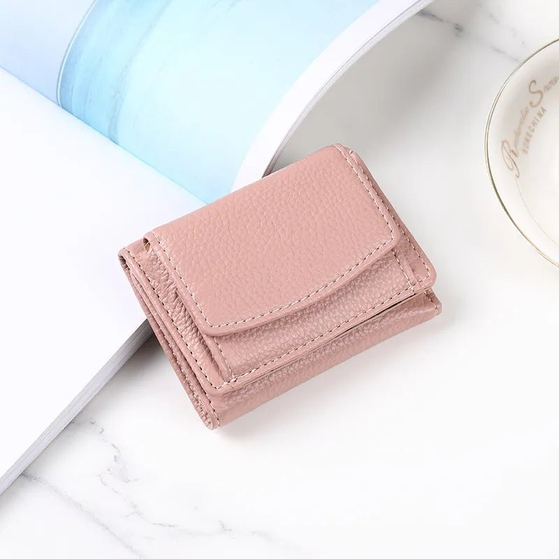 Storazone Pink Women Men PU Leather Purses Female Cowhide Wallets Lady Small Coin Pocket Card Holder Mini Money Bag handbags Anti Rfid Wallet