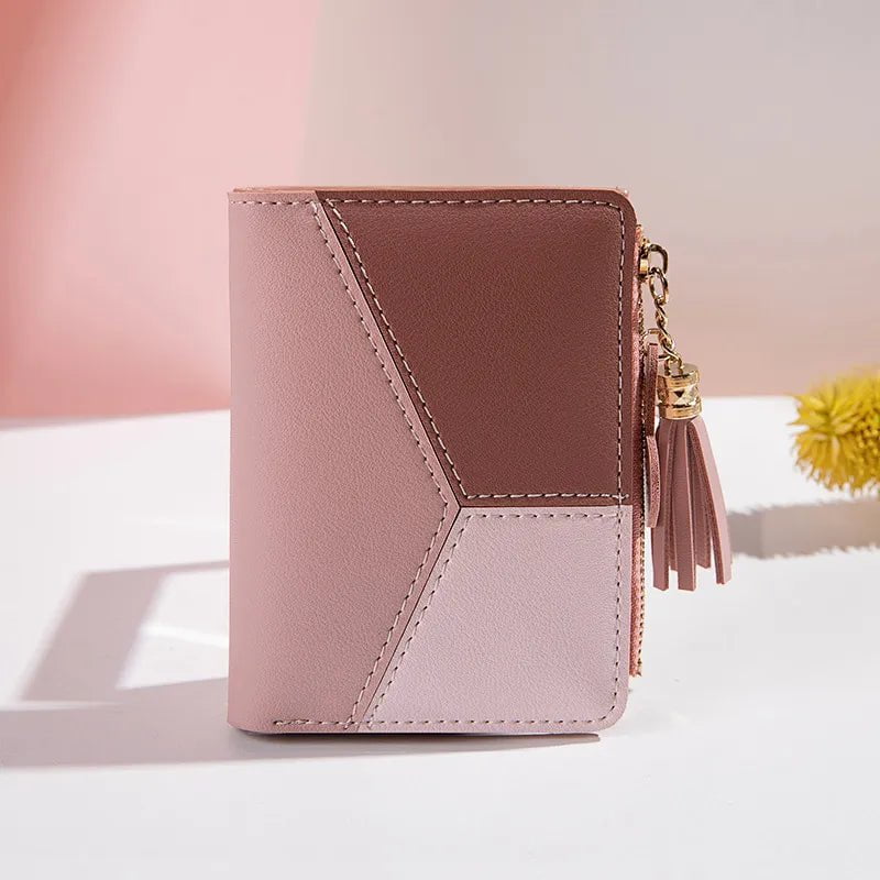 Storazone Pink Women's Wallet PU Leather Women's Wallet Made of Leather Women Purses Card Holder Foldable Portable Lady Coin Purses