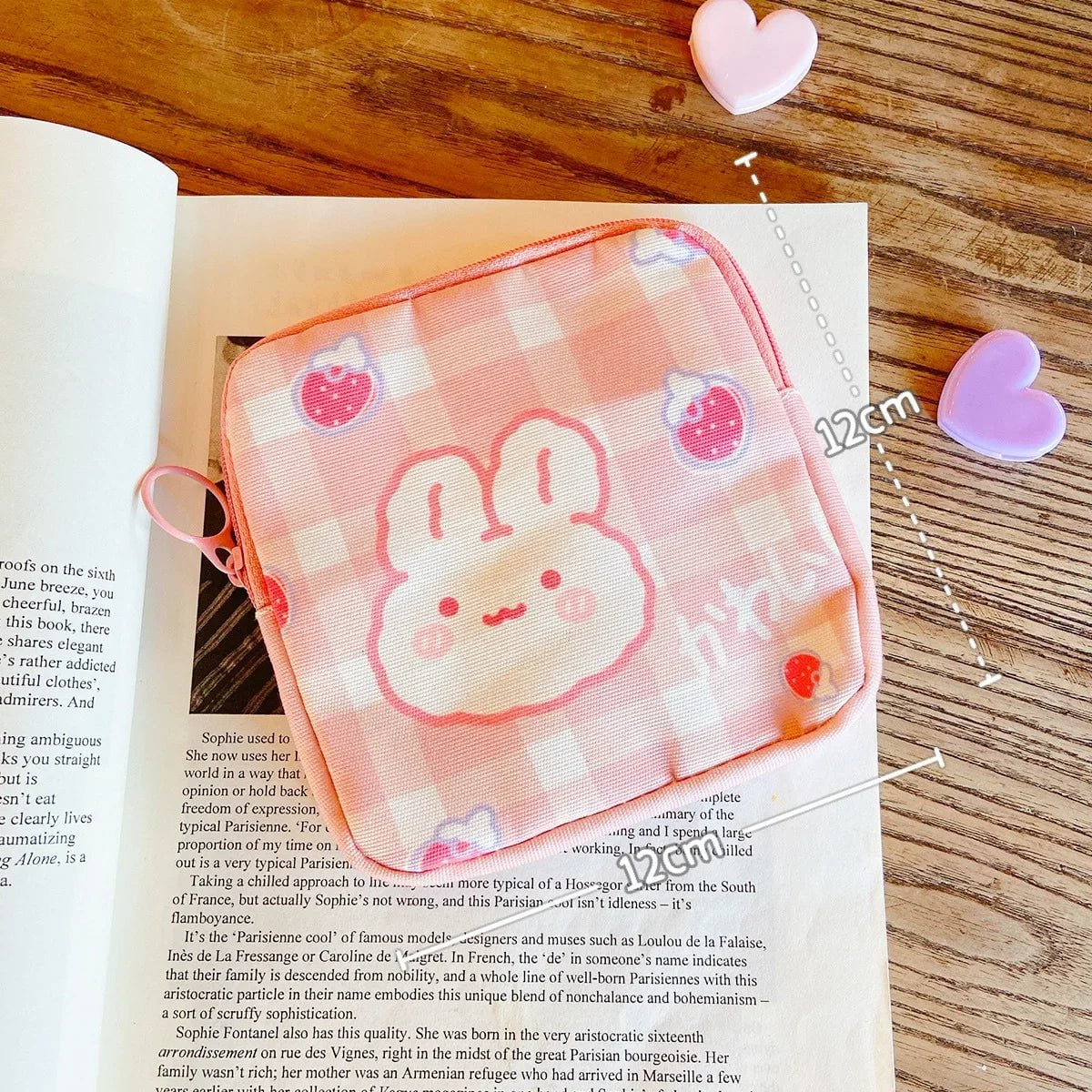 Storazone pink1 Women Girls Kawaii Cosmetic Makeup Tampon Bear Napkin Pouch Storage Bag Coin Purse Sanitary Pads Bag Mini Data Cables Organizer