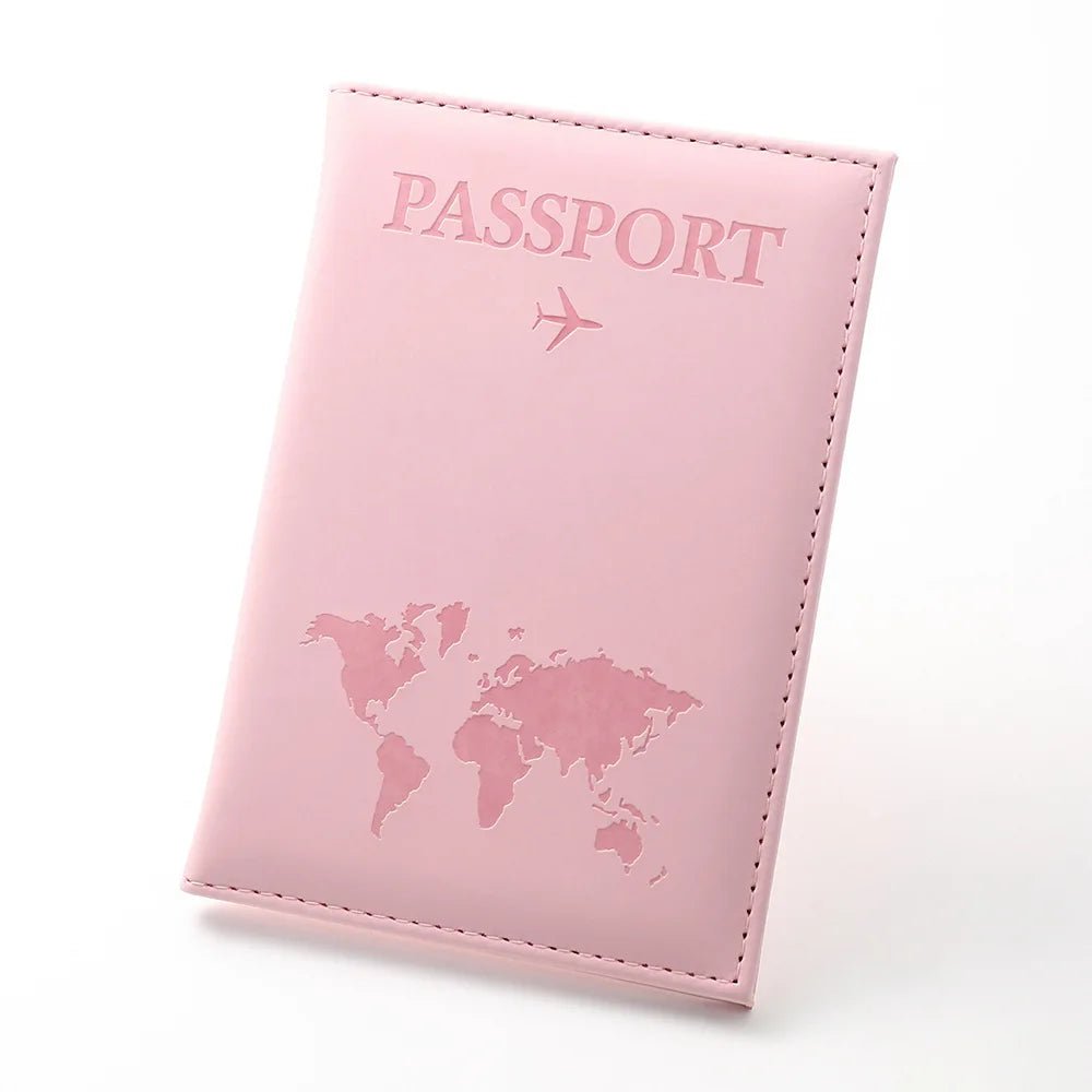 Storazone Pink1 Women Men RFID Vintage Business Passport Covers Holder Multi-Function ID Bank Card PU Leather Wallet Case Travel Accessories