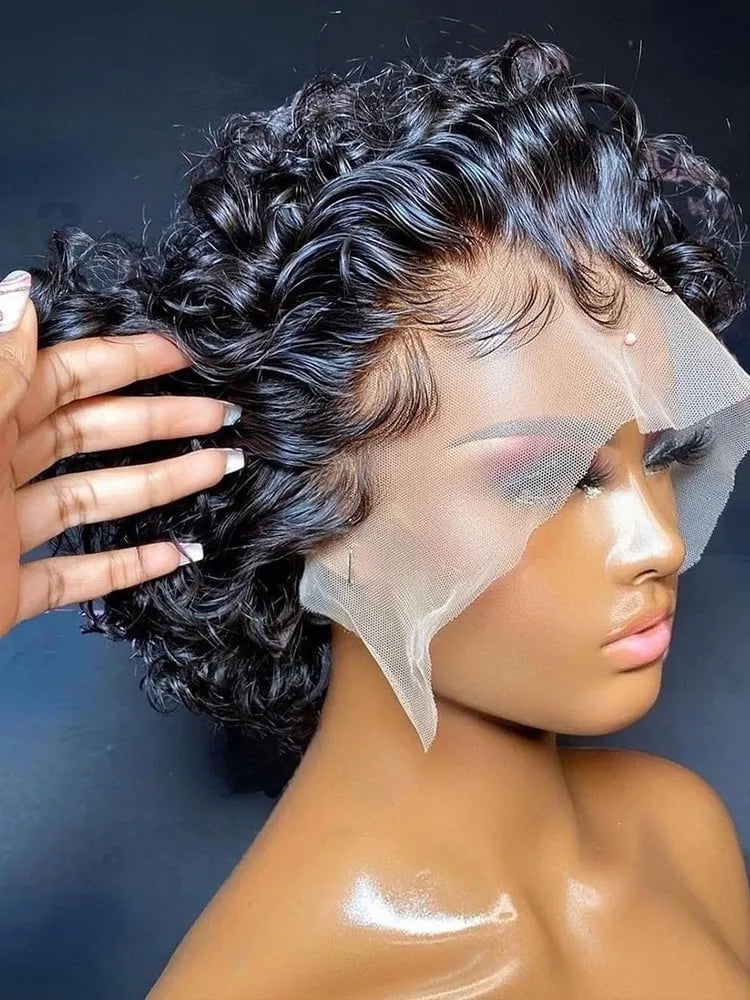 Storazone Pixie Cut Wig Human Hair 13x1 Lace Frontal Wigs Human Hair Short Bob Human Hair Wigs For Black Women Lace Front Human Hair Wig