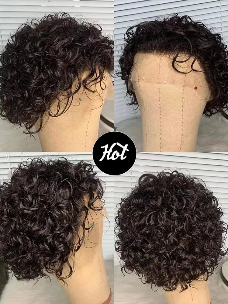 Storazone Pixie Cut Wig Human Hair 13x1 Lace Frontal Wigs Human Hair Short Bob Human Hair Wigs For Black Women Lace Front Human Hair Wig