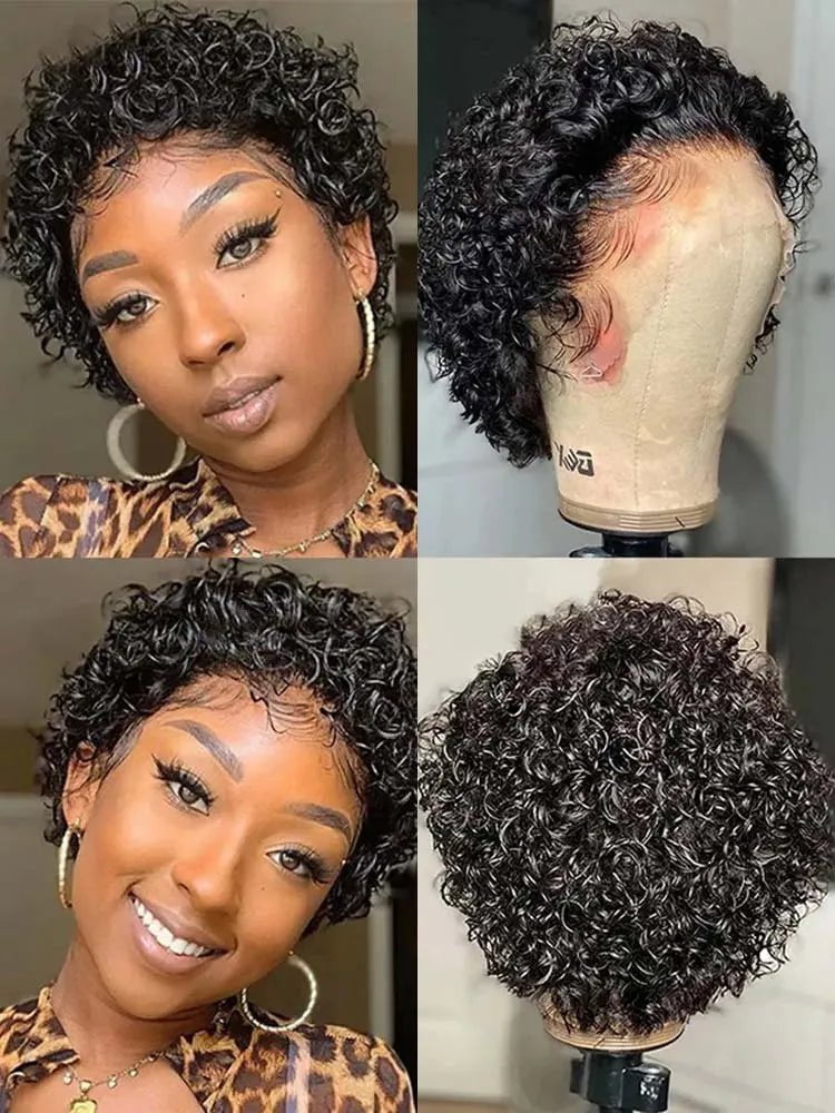 Storazone Pixie Cut Wig Human Hair 13x1 Lace Frontal Wigs Human Hair Short Bob Human Hair Wigs For Black Women Lace Front Human Hair Wig