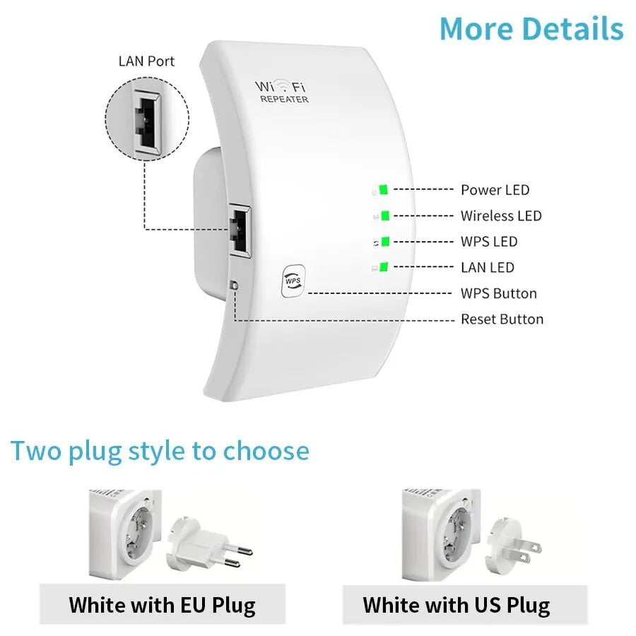 Storazone PIXLINK 300Mbps 2.4G Wifi Range Repeater Wi-Fi Amplifier Home Network Extender Wi-Fi AP Mode Extendor Long Internet WR01