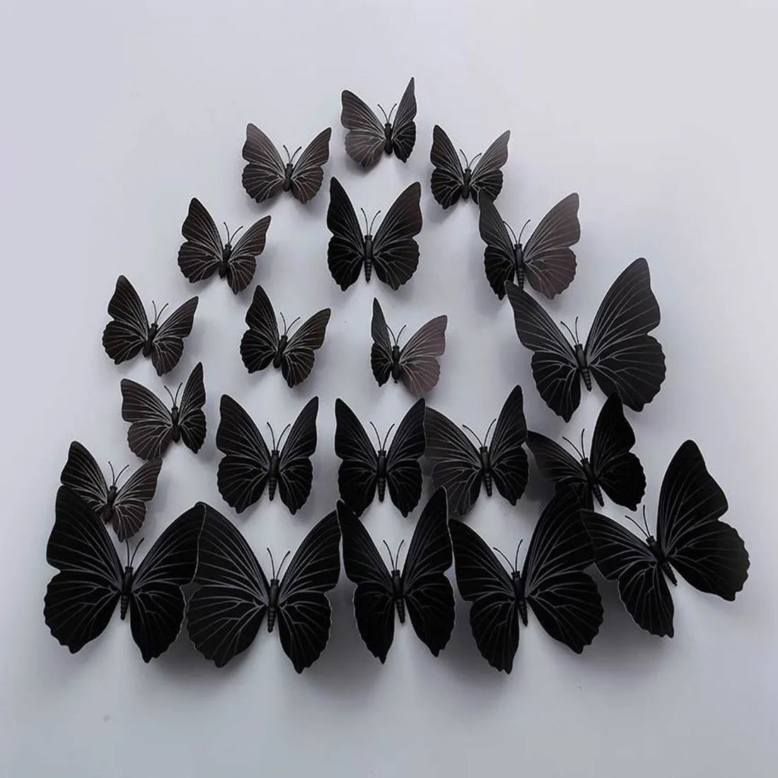 Storazone plain black 12Pcs 3D Butterfly Wall Stickers PVC Self Adhesive Wallpaper Colorful Butterfly Wall Sticker Living Room Window Decal Home Decor