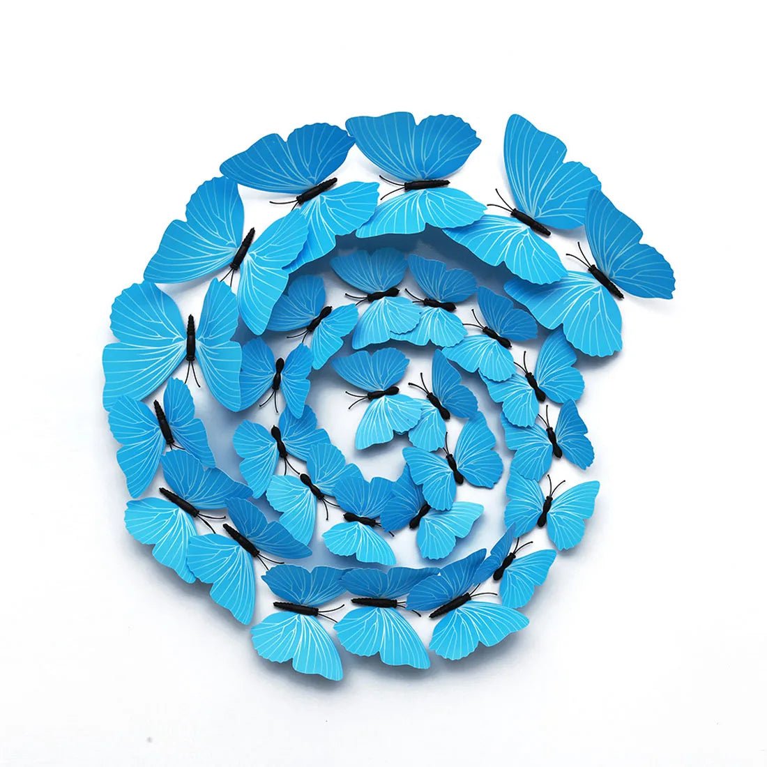 Storazone plain blue 12Pcs 3D Butterfly Wall Stickers PVC Self Adhesive Wallpaper Colorful Butterfly Wall Sticker Living Room Window Decal Home Decor