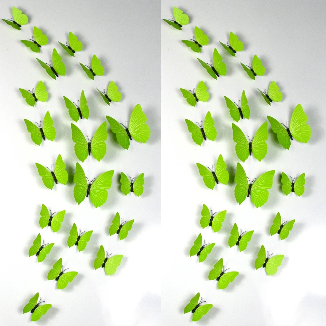 Storazone plain green 12Pcs 3D Butterfly Wall Stickers PVC Self Adhesive Wallpaper Colorful Butterfly Wall Sticker Living Room Window Decal Home Decor