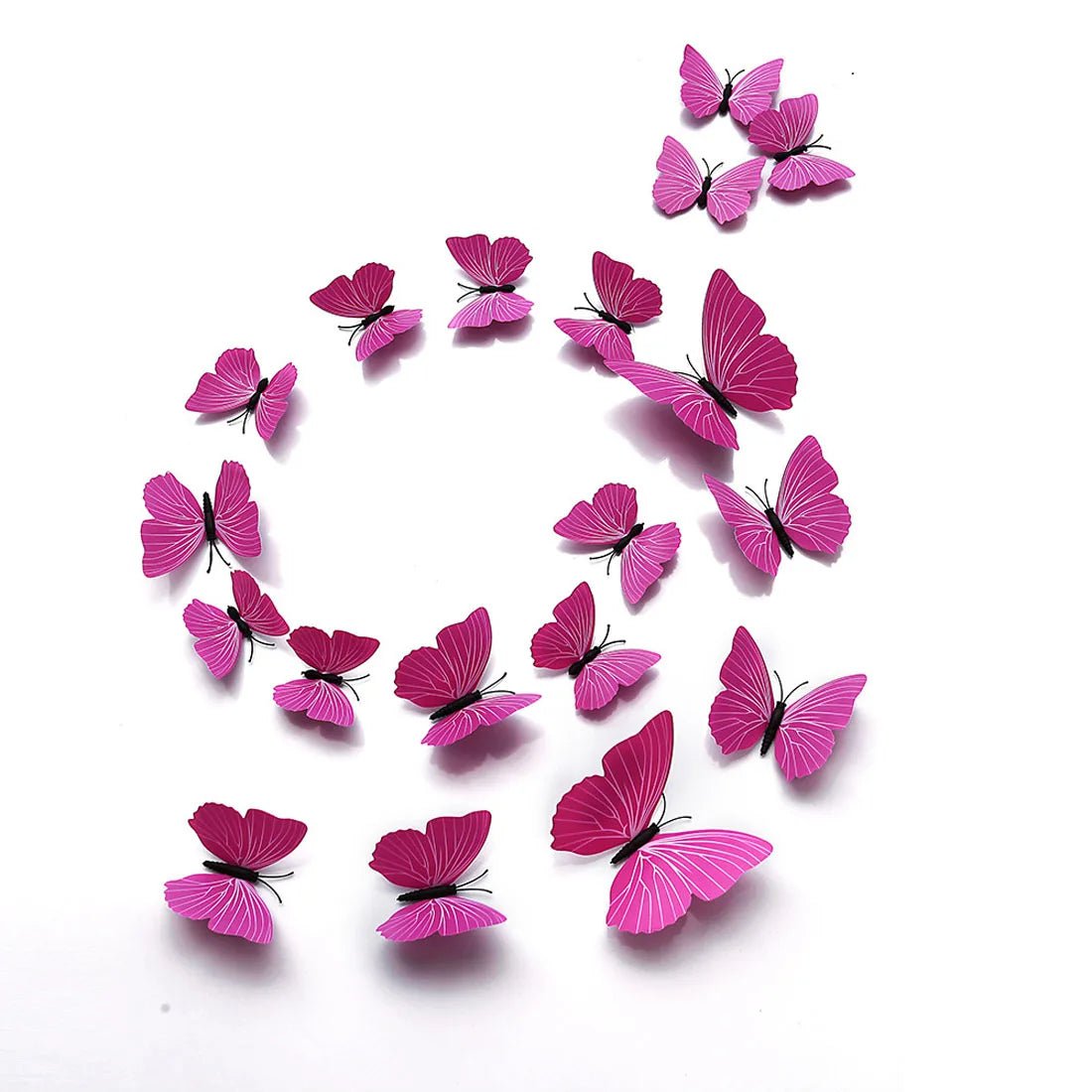 Storazone plain rose red 12Pcs 3D Butterfly Wall Stickers PVC Self Adhesive Wallpaper Colorful Butterfly Wall Sticker Living Room Window Decal Home Decor