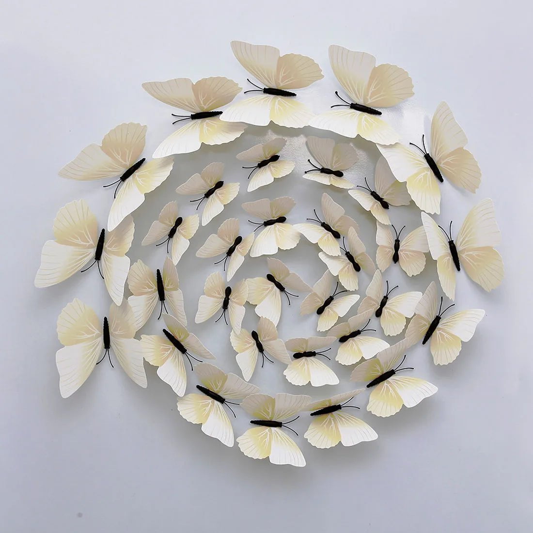 Storazone plain white 12Pcs 3D Butterfly Wall Stickers PVC Self Adhesive Wallpaper Colorful Butterfly Wall Sticker Living Room Window Decal Home Decor