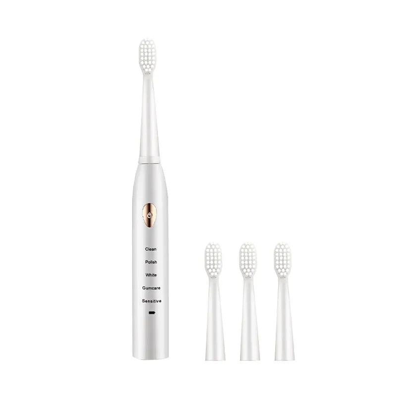 Storazone Platinum 4 Bruch head Jianpai Adult Black White Classic Acoustic Electric Toothbrush Adult 5-gear Mode USB Charging IPX7 Waterproof Acoustic Electric