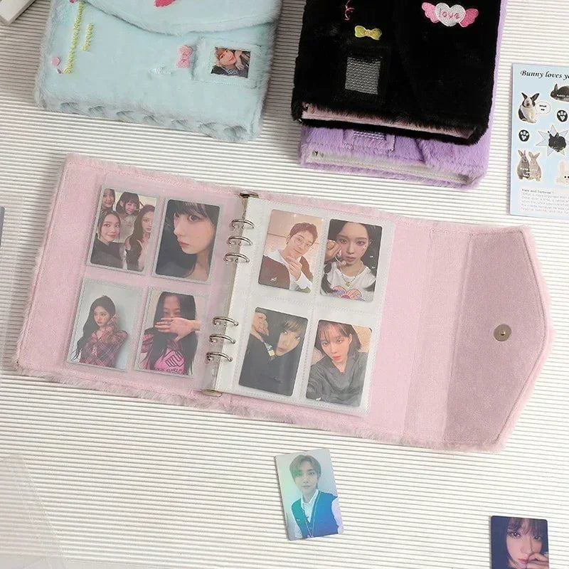 Storazone Plush Photo Card Binder Idol Cards Collect Book Kpop Book Binding Machine Photocard Holder A5 Photo Album Card Supplies 바인더