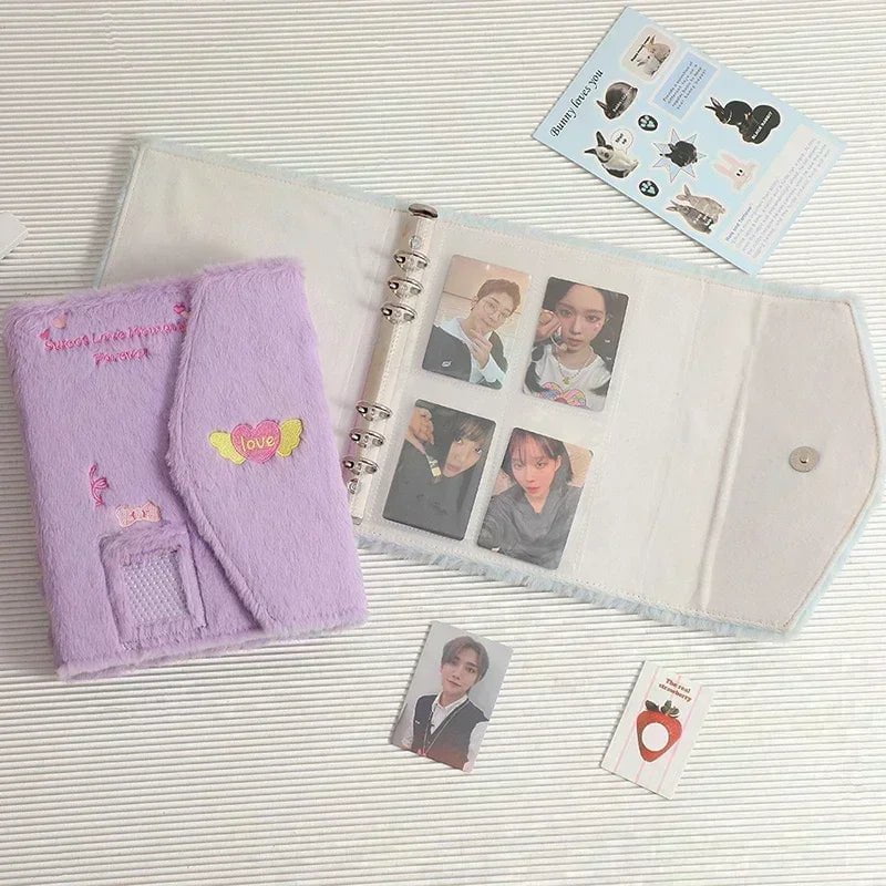 Storazone Plush Photo Card Binder Idol Cards Collect Book Kpop Book Binding Machine Photocard Holder A5 Photo Album Card Supplies 바인더