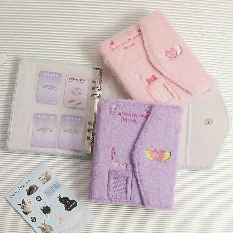 Storazone Plush Photo Card Binder Idol Cards Collect Book Kpop Book Binding Machine Photocard Holder A5 Photo Album Card Supplies 바인더