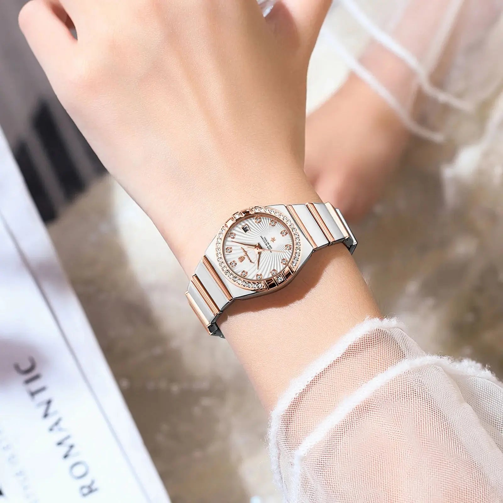 Storazone POEDAGAR Luxury Woman Wristwatch Waterproof Luminous Date Stainless Steel Watch For Ladies High Quality Quartz Women Watches+box