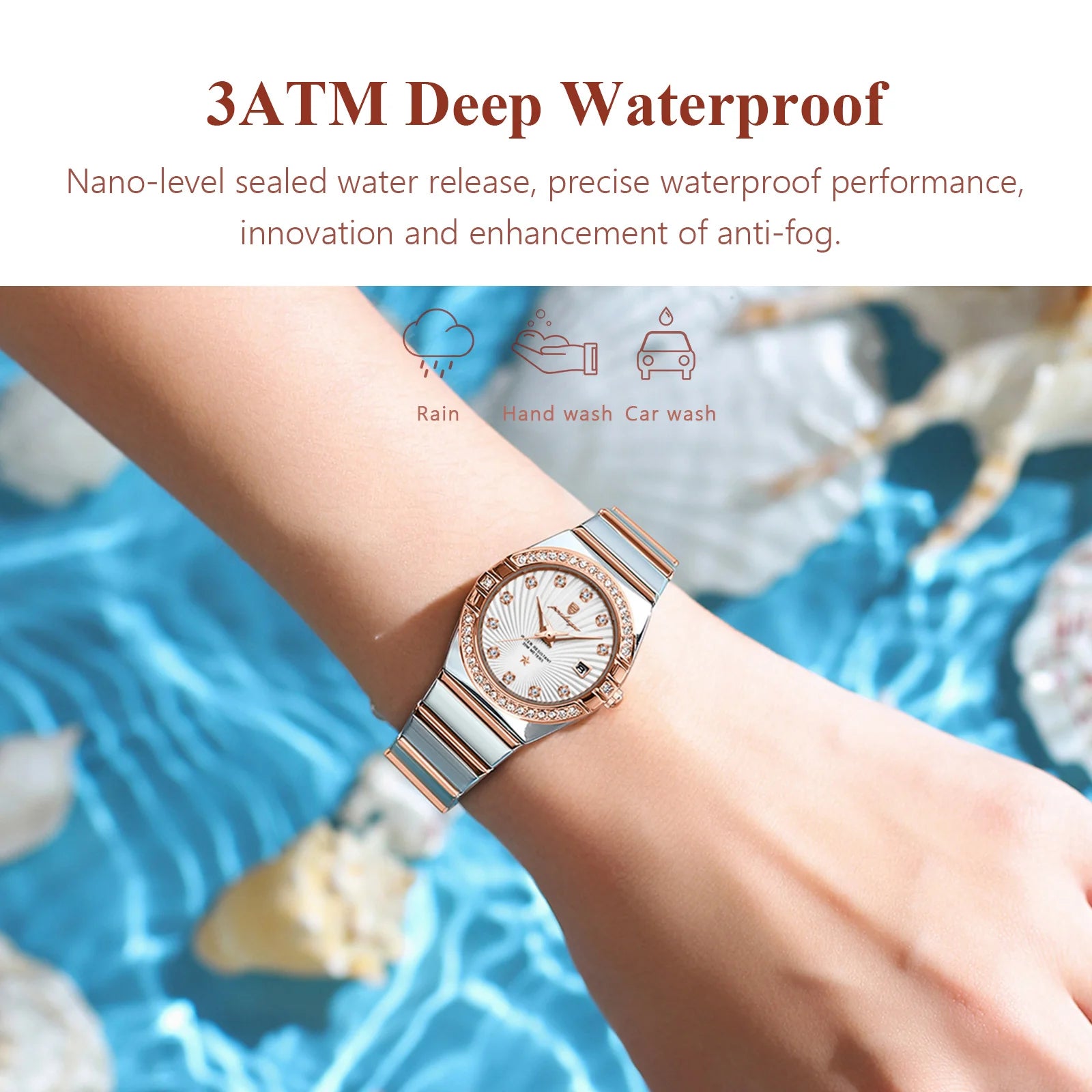 Storazone POEDAGAR Luxury Woman Wristwatch Waterproof Luminous Date Stainless Steel Watch For Ladies High Quality Quartz Women Watches+box