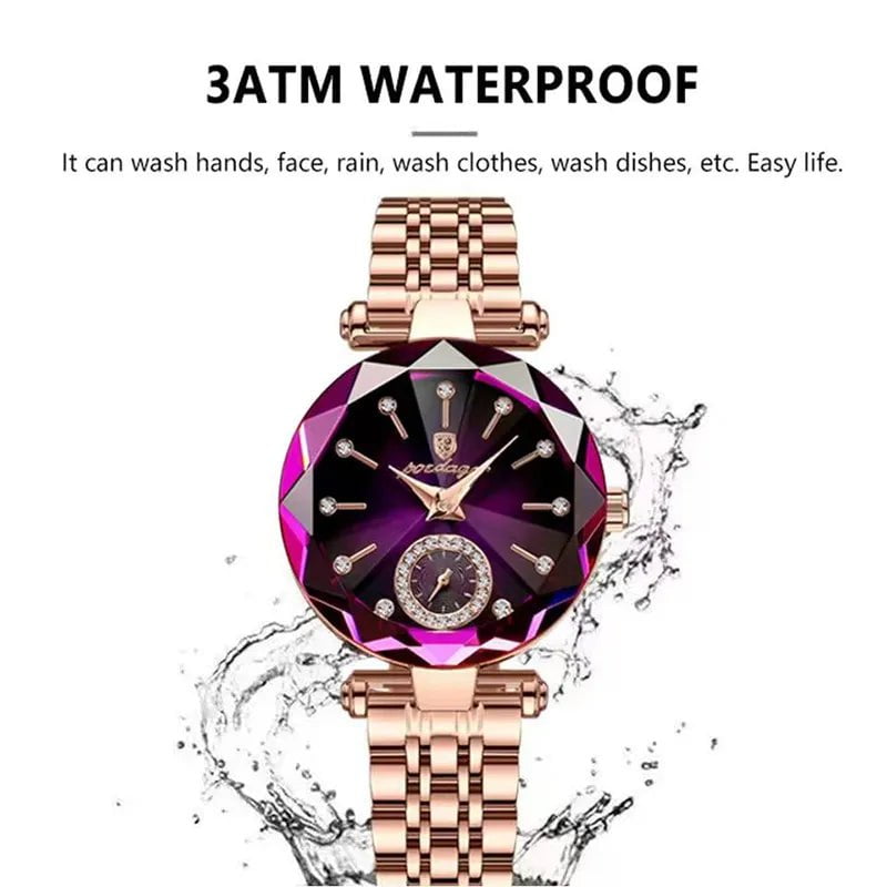 Storazone POEDAGAR Watch for Women Luxury Jewelry Design Rose Gold Steel Quartz Wristwatches Waterproof Fashion Swiss Brand Ladies Watches