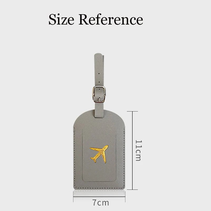 Storazone Portable 1PC PU Leather Luggage Tag Suitcase Identifier Label Baggage Boarding Bag Tag Name ID Address Holder Travel Accessories