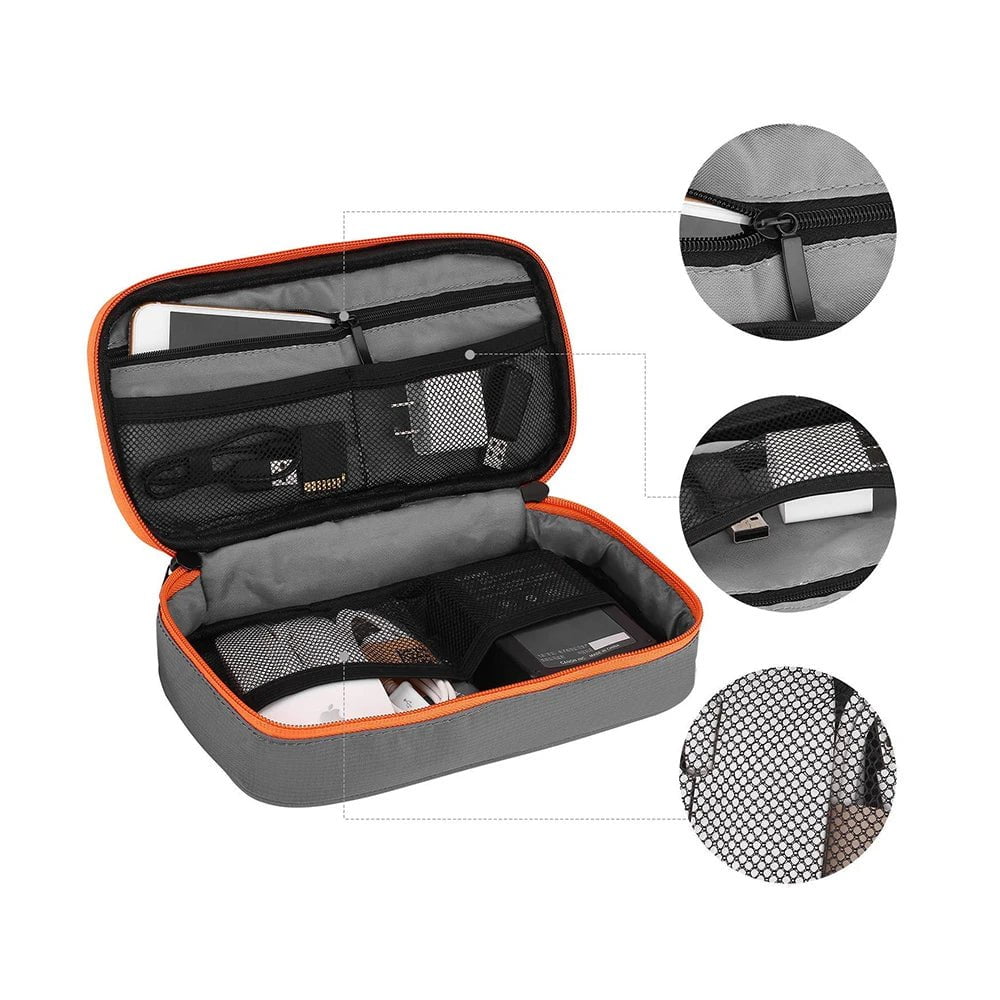 Storazone Portable Electronic Accessories Travel case,Cable Organizer Bag Gadget Carry Bag for iPad,Cables,Power,USB Flash Drive, Charger