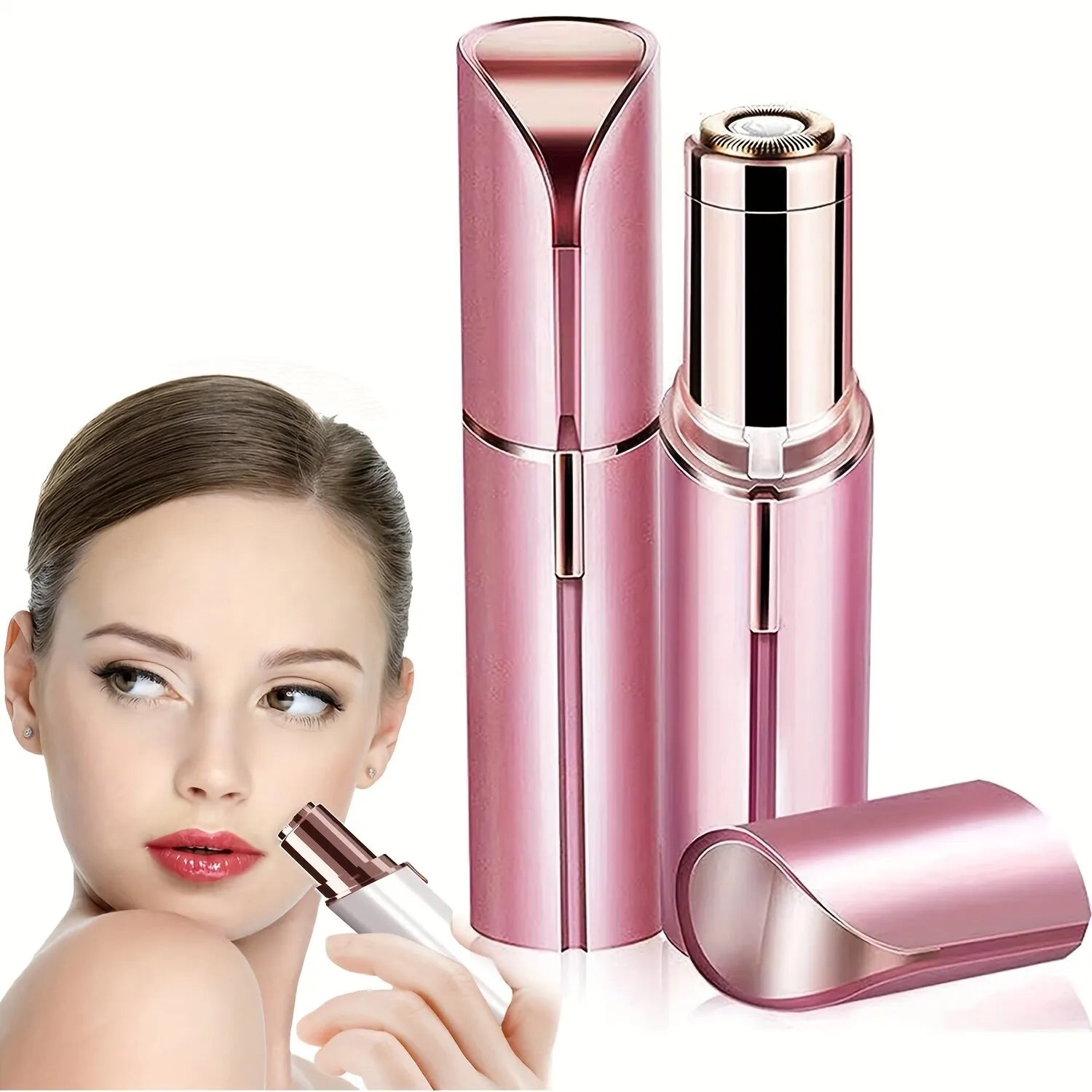 Storazone Portable Lipstick Shaped Electric Hair Remover For Women Painless And Effective Facial Hair Removal Home Razor Shaver Tool