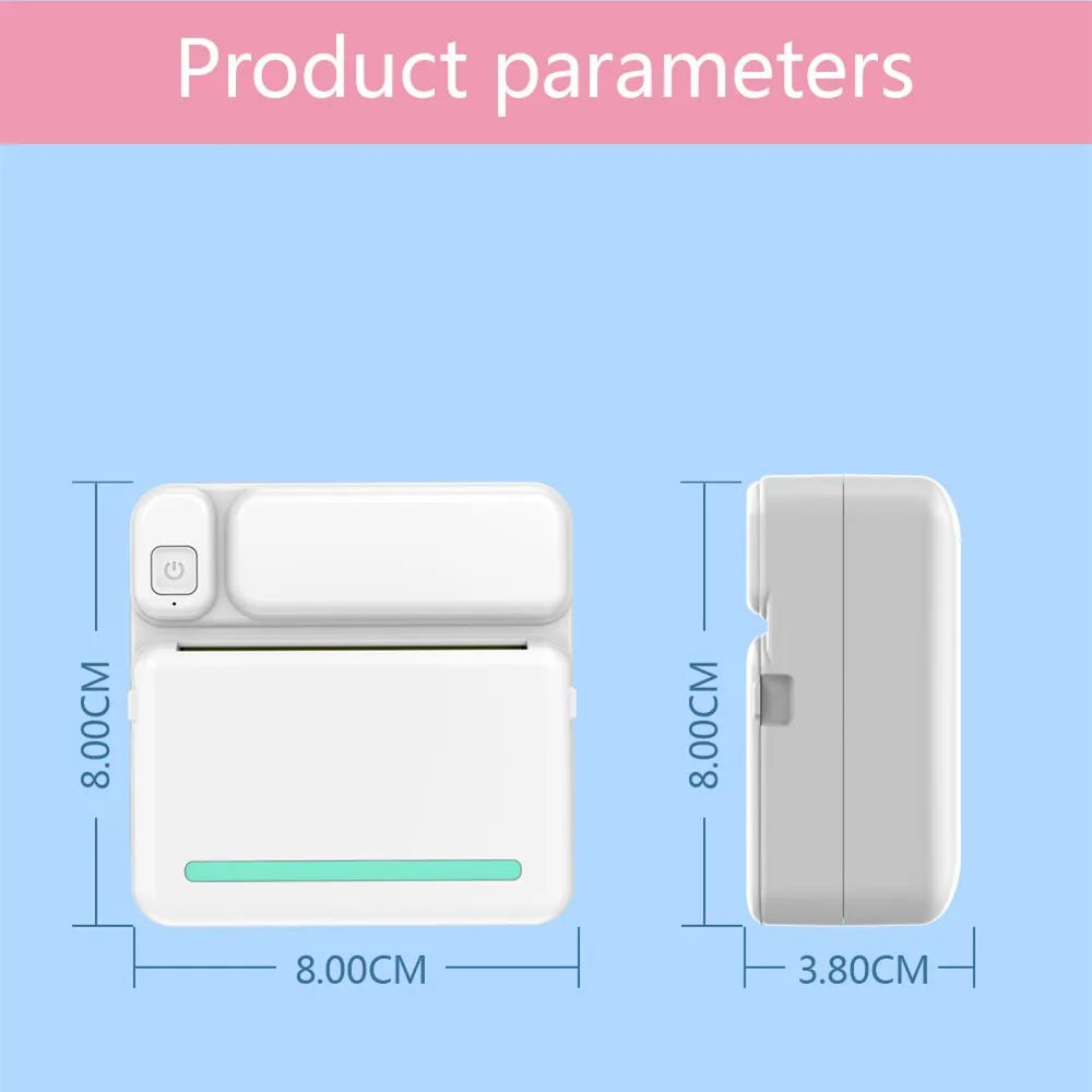 Storazone Portable Mini Label Printer Photo Thermal Adhesive Labels Printers Inkless Bluetooth Pocket Mini Printer Stickers Maker 57MM