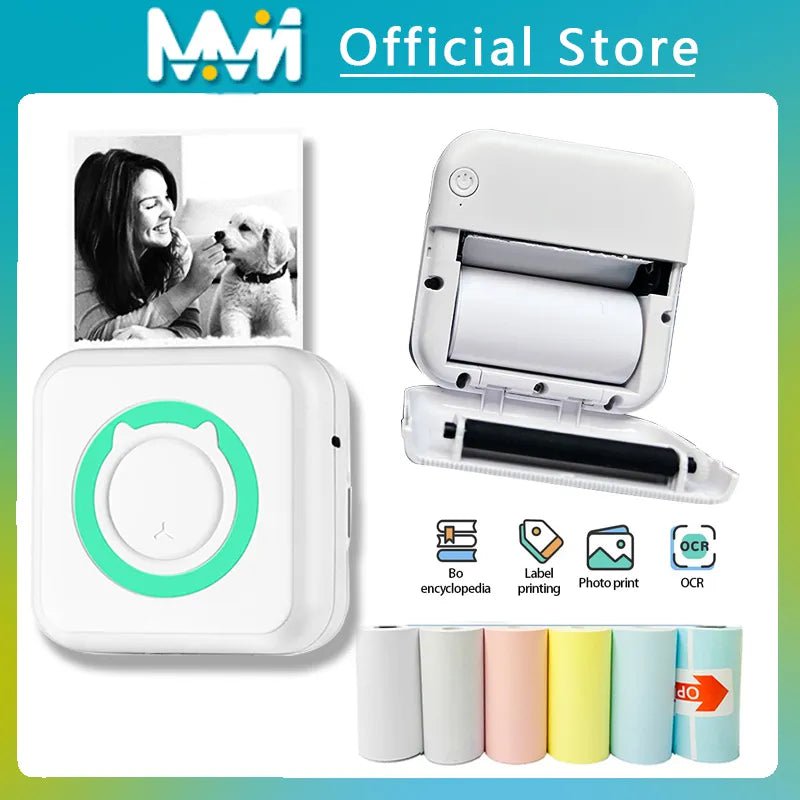 Storazone Portable Mini Thermal Printer Wirelessly BT 203dpi Photo Label Memo Wrong Question Printing With USB Cable Imprimante Portable