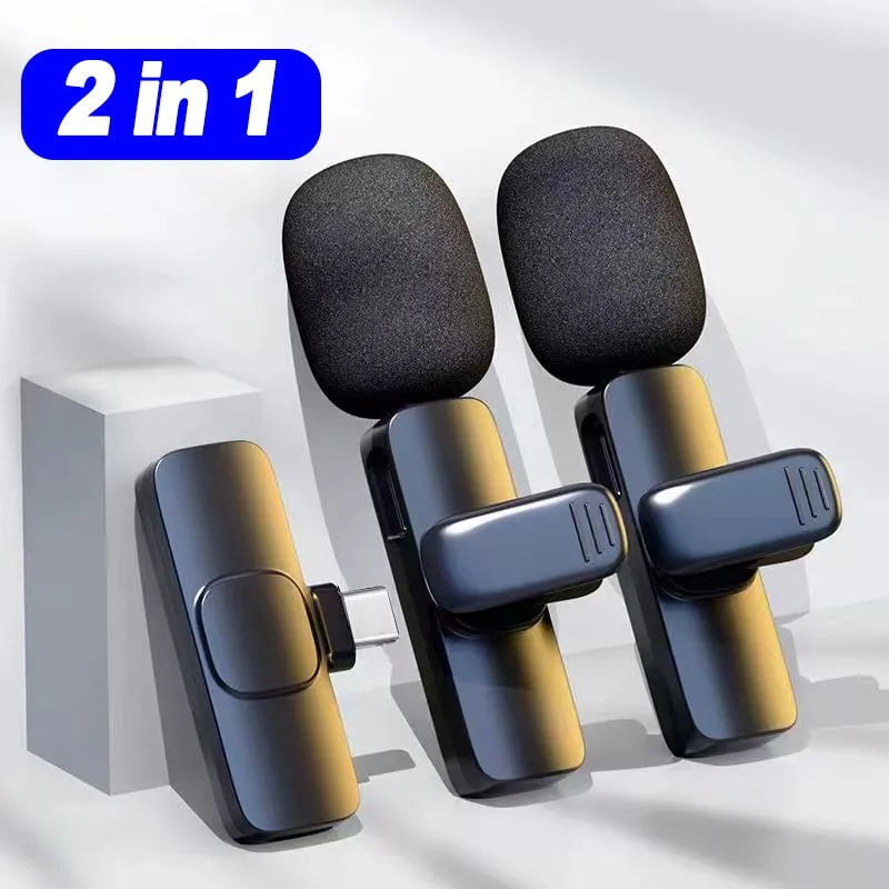 Storazone Portable Wireless Lavalier Microphone Mini Audio Video Recording Mic Live Broadcast Gaming Phone Mic for iPhone Android